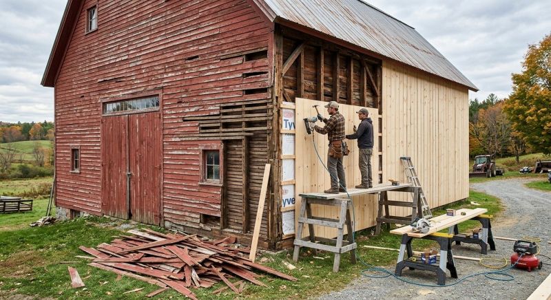 Barn Siding Replacement in Wake Forest, NC