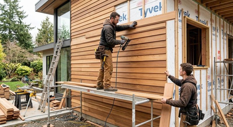 Cedar Cladding Installation in Wake County, NC
