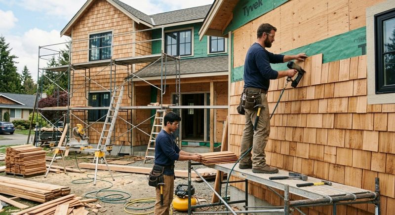 Cedar Cladding Installation in Wake County, NC